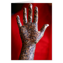 Mehndi henna hand greeting cards