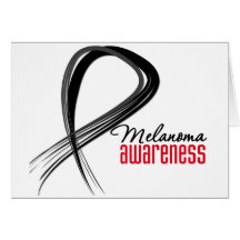 Melanoma Awareness Grunge Ribbon Greeting Card