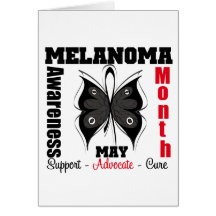 Melanoma Awareness Month Grunge Butterfly Greeting Cards