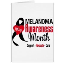 Melanoma Awareness Month Grunge Ribbon Greeting Card