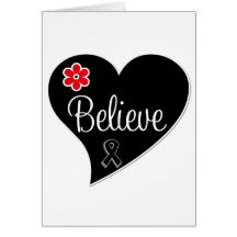 Melanoma Believe Heart Greeting Card