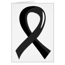 Melanoma Black Ribbon 3 Greeting Card