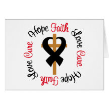 Melanoma Faith Hope Love Cross Greeting Card