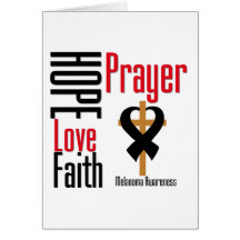Melanoma Hope Love Faith Prayer Cross Greeting Card
