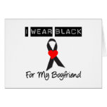 Melanoma I Wear Black For My Boyfriend Greeting Cards