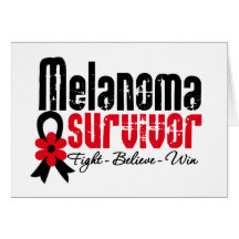 Melanoma Survivor Flower Ribbon Cards
