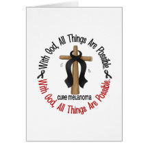 Melanoma WITH GOD CROSS Greeting Card