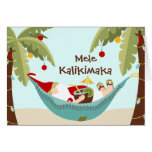 Mele Kalikimaka Tropical Santa Cards