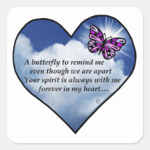 Memorial Poem Square Stickers