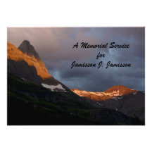 Memorial Service Invitation,  Glacier NP Sunrise