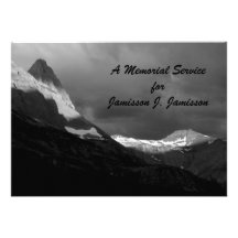 Memorial Service Invitation,  Glacier NP Sunrise