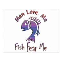 MEN LOVE ME - FISH FEAR ME POST CARDS