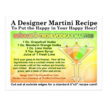 Menage a Trois Vodkas Martini Recipe Postcard