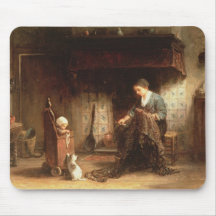 Mending the Nets (oil on panel) Mousepad