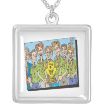 Mens Bowling Team Champions Personalized Necklace
