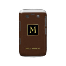Mens Leather-look Monogram Blackberry Case