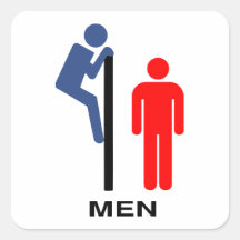 "Mens' Room" Square Stickers