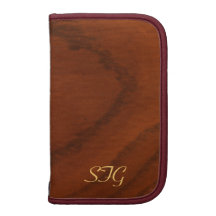 Mens Wood Grain Monogram Daily Planner