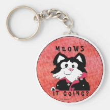 Meows It Going Cartoon Cat Accessories Keychains