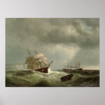 Merchant Shipping off Dover; 1859 Print
