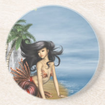 Mermaid on Beach  Coaster