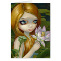 "Mermaid Picking Lotus Blossoms" Greeting Card