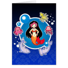 Mermaid with Attitude Custom Blank Greeting Card