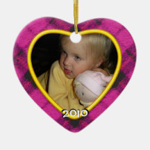 Merry Christma Plaid Photo Ornament