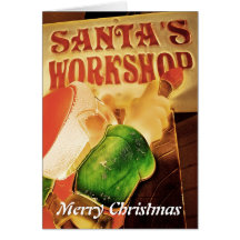 Merry Christmas Card Santa's Workshop