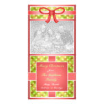 Merry Christmas Custom Photo Card Red Green Yellow