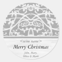 Merry Christmas Customised Wine Label Sticker