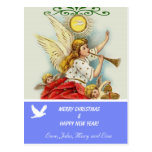 Merry Christmas family photo postcard