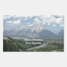 Merry Christmas from Wyoming Rectangular Stickers