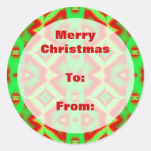 Merry Christmas Gift Tag Round Stickers