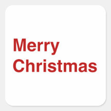 Merry Christmas Helvetica Square Stickers