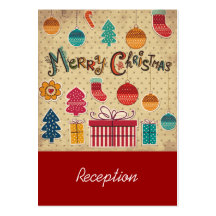 Merry Christmas Holiday Reception Card Business Card