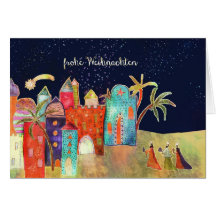 Merry Christmas in German, Bethlehem Greeting Card