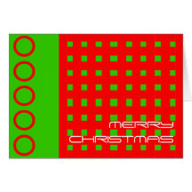 Merry Christmas Modern Card Ring Stripe Green Red