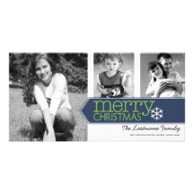 Merry Christmas Photo Card with 3 photos