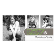 Merry Christmas Photo Card with 3 photos