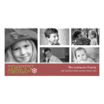 Merry Christmas Photo Card with 5 photo collage
