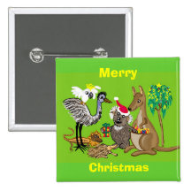 Merry Christmas Pinback Buttons