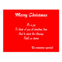 Merry christmas postcards-someone special