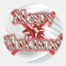 Merry Christmas Round Stickers
