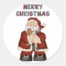 Merry Christmas Santa Claus Fun Stickers