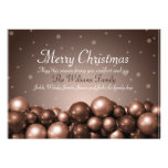 Merry Christmas Sepia Tone Ornaments Flat Card invitations