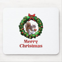 Merry Christmas Squirrel Mousepad