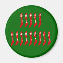 Merry Christmas Stocking Font Magnets