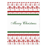 Merry Christmas Stockings and Snowflakes Postcard