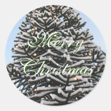 Merry Christmas Tree Sticker Envelope Seal